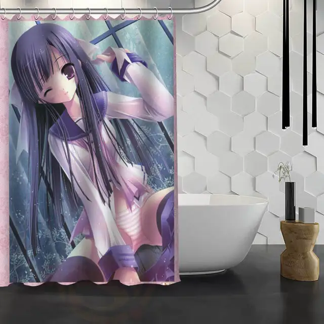 New Japanese Anime Custom Shower Curtain Waterproof Fabric Bath Curtain for Bathroom WJY1.17in