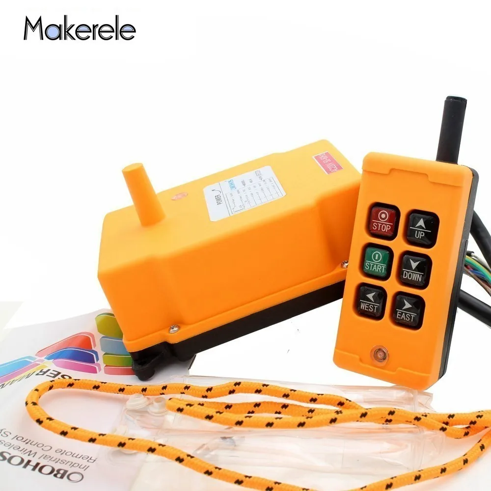 

Free Shipping MKHS-6 PA66 422.4-438MHz Wireless Transmitter Push Button Switch Crane Industrial Remote Control From Makerele