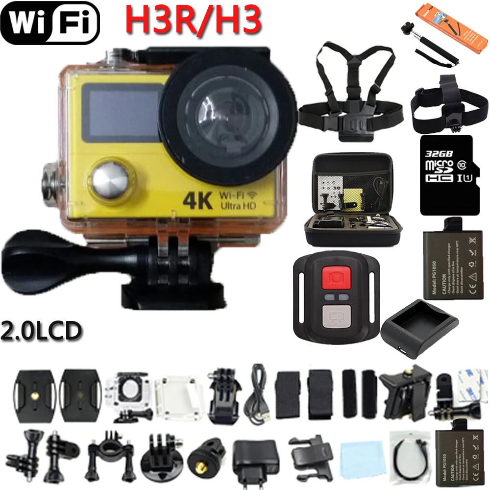 Prix pour Action Caméra D'origine H3R/H3 Ultra 4 K HD 2.0 "Double Écran Action Caméra Étanche 170D Lentille cam Prix pour Action Caméra D'origine H3R/H3 Ultra 4 K HD 2.0 "Double Écran Action Caméra Étanche 170D Lentille cam