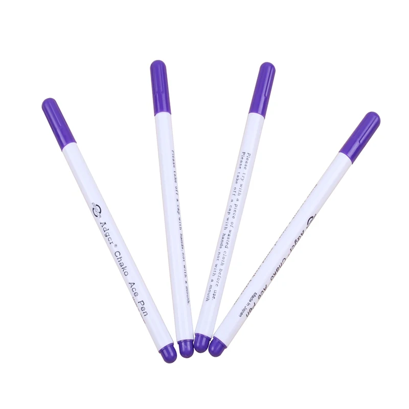 4 шт. маркеры для вышивки крестиком водостираемая ручка для шитья люверсы чернила ткань пэчворк маркер ручка DIY Инструменты для шитья - Цвет: Purple