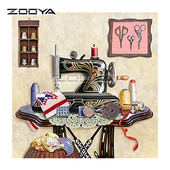 

ZOOYA Diy Diamond Painting Mother's Sewing Machine Full Rhinestones Cross Stitch 5D Mosaic Diamond Embroidery Home Decor BK619