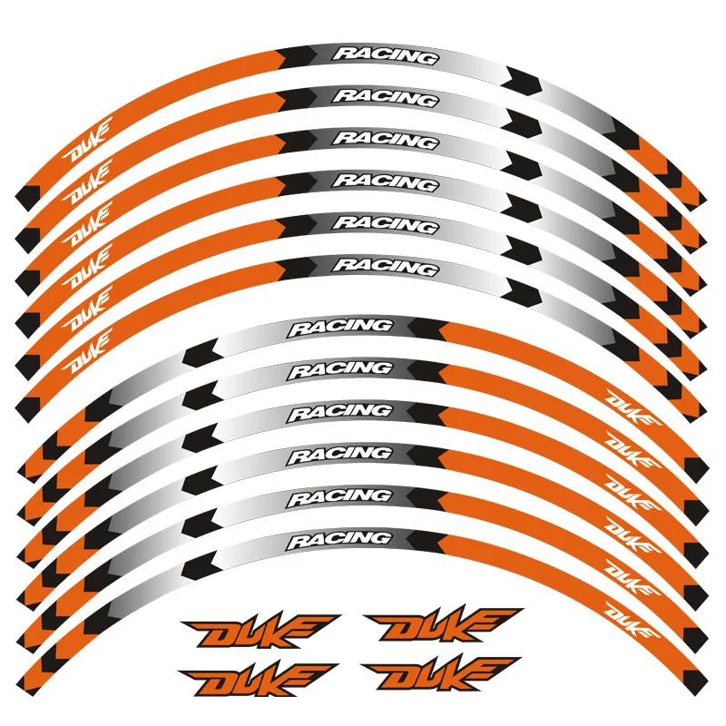 Лидер продаж мотоциклетный обод полоски наклейки 17 дюймов колеса Стикеры светоотражающая лента для KTM DUKE 200 390 690 990 Светоотражающие Стикеры