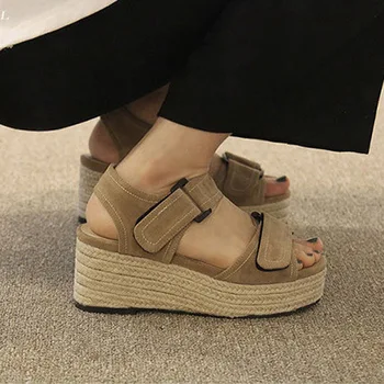 

sandalias mujer 2019 Casual Shoes Women Chunky Sandals zapatos de mujer New Ladies footware Rome Style Wedges Sandals Gladiators