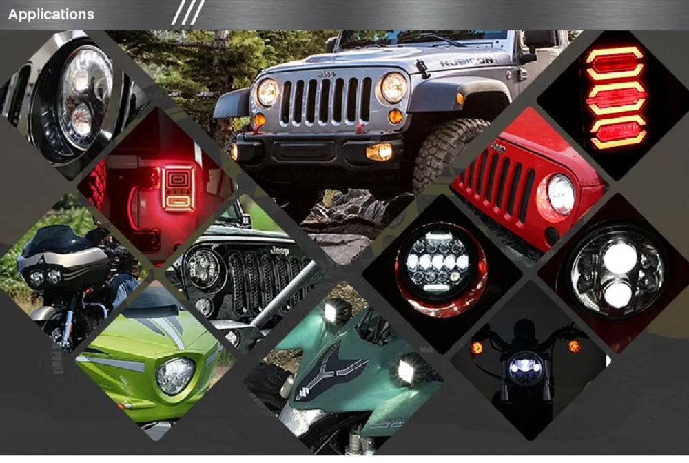 7 Inch Projector Daymaker Led Headlight HiLo Beam DRL Turn Signal For Lada 4x4 Urban Niva Jeep Suzuki Samurai LED Headlamps 7