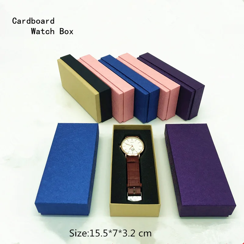 

2018 Cardboard Watch Storage Boxes Rectangle Watch Case For Men/Women Blue Packing Watch Gift Cases Can Customize LOGO