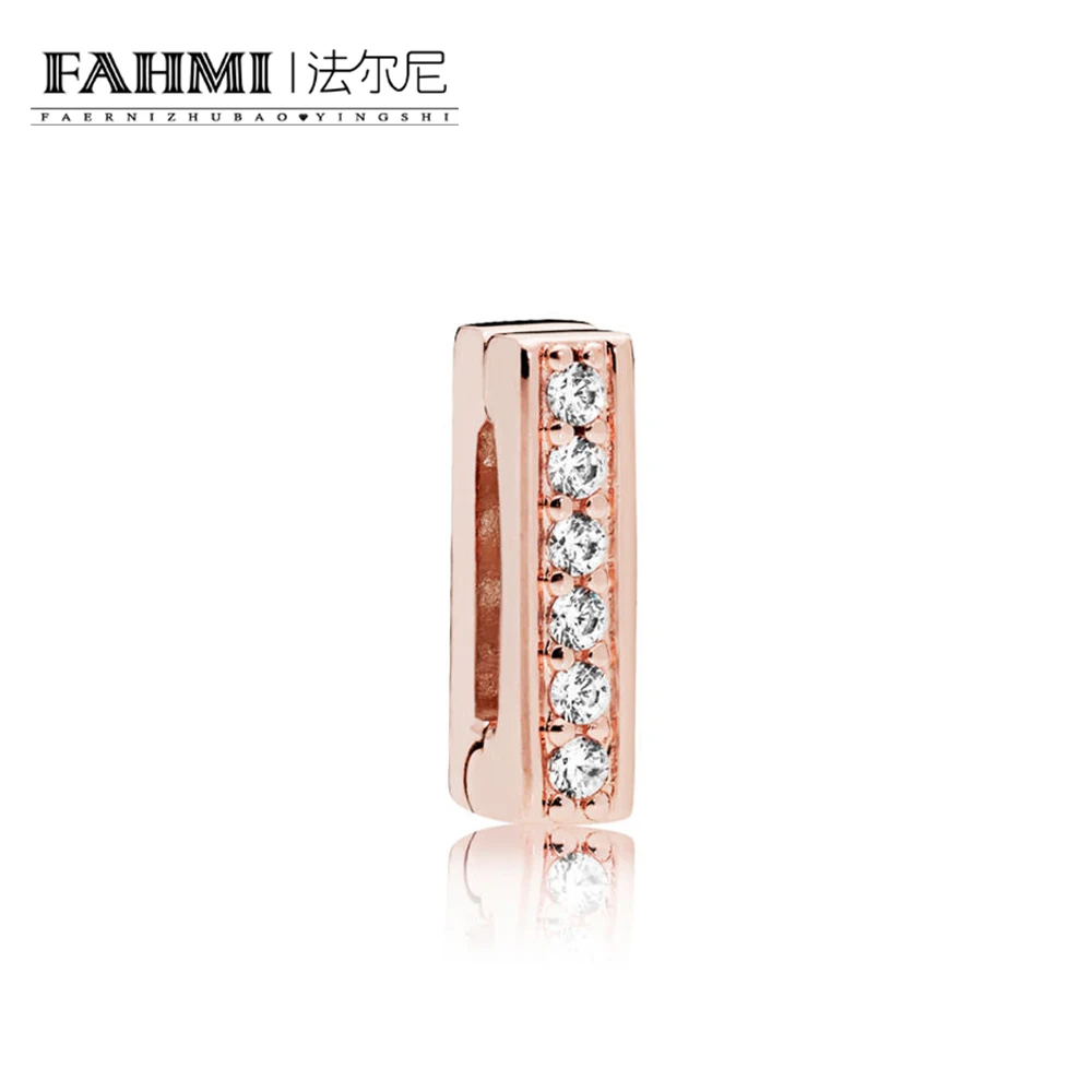 

FAHMI 100% 925 Sterling Silver New 787633CZ Rose Reflexions Timeless Clip Charm Original Women's Jewelry Charming Gift