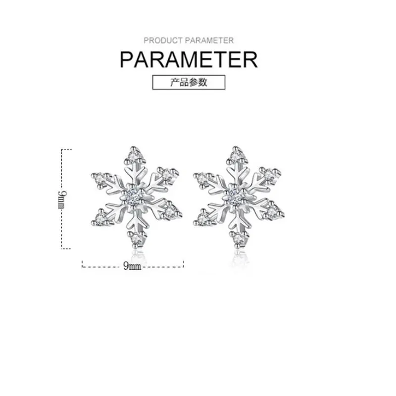 Anenjery, циркониевые серьги-гвоздики в виде снежинок для женщин, 925 пробы, серебряные серьги, Букле д 'Орель, oorbellen, S-E582