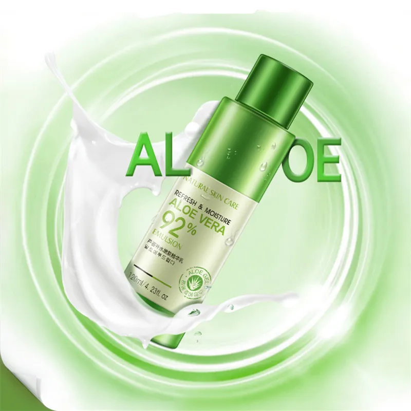 HOREC Natural Aloe Vera Essence Cream Emulsion Acid Moisturizing Hydrating Brightening Smoothing Serum Nourishing Face Care 6