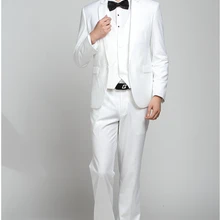 Модный Дизайн однобортный 1 Кнопка жениха смокинги для женихов Slim Fit 3 предмета костюм комплект Свадебные костюмы(куртка+ брюки
