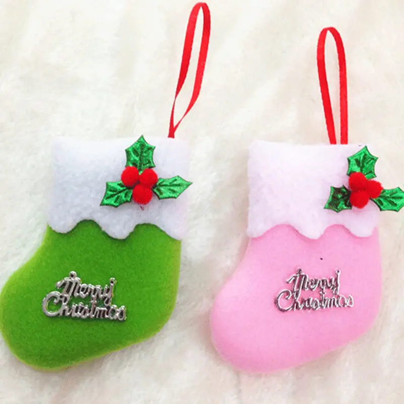 1 шт 8*8 см рождественские чулки украшение для рождественской елки украшения Новогодняя конфетная сумка подарочные носки чулки Рождественский орнамент
