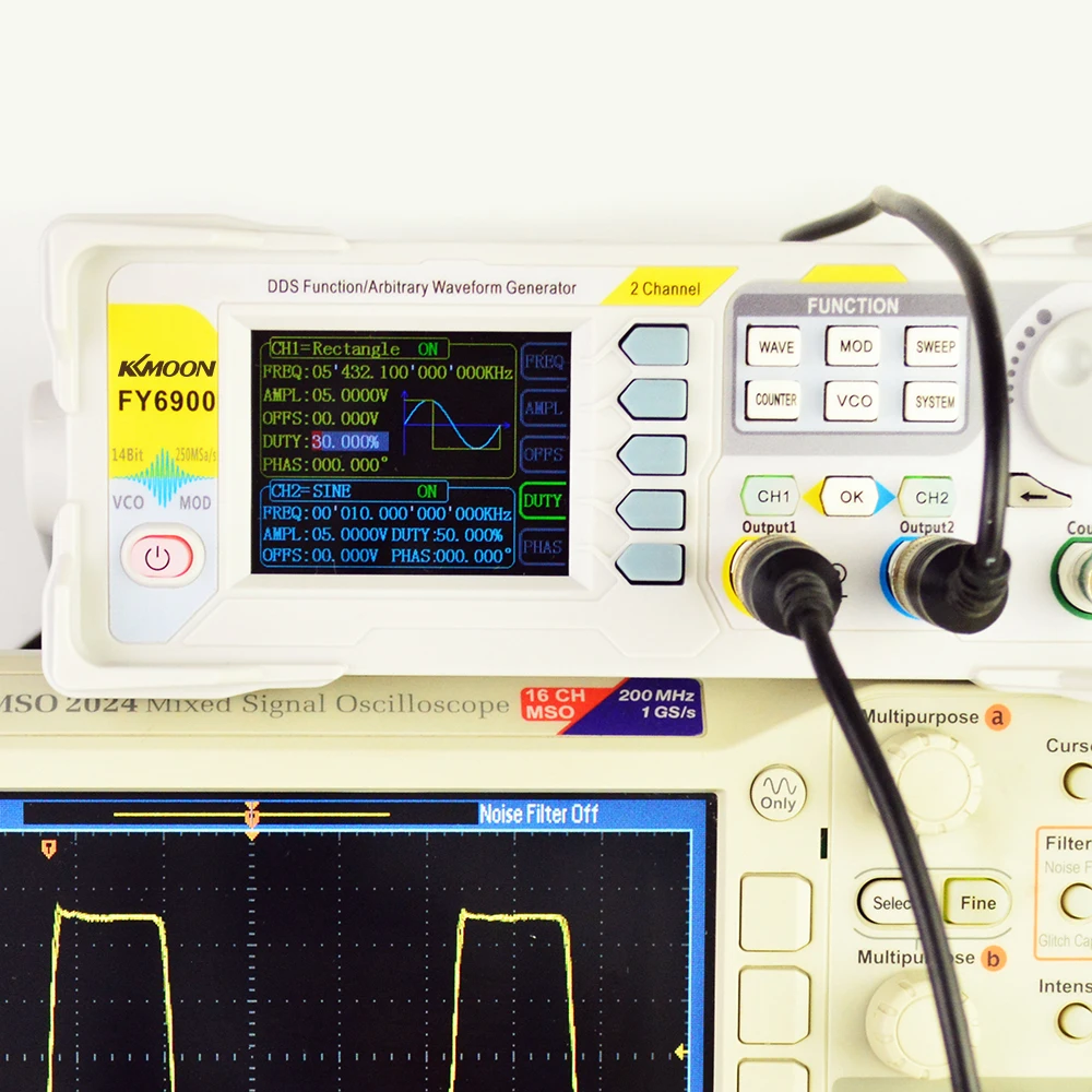 KKmoon High Precision DDS 20MHz Digital Dual-channel Signal Pulse Generator 250MSa/s Frequency Meter Function Generator