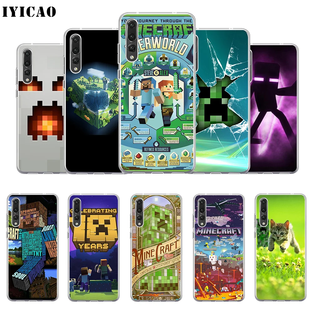 

IYICAO Minecraft World game Soft Silicone Phone Case for Huawei P30 P20 Pro P10 P9 P8 Lite P Smart TPU Cover
