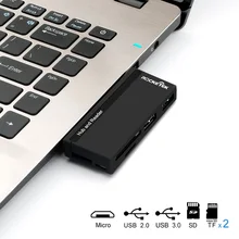 Rocketek Multi-in-1 hub with one usb 3.0 port and one 2.0 port with 3 Slots Card Reader SD/Micro SD for pc/imac/macbook pro/air