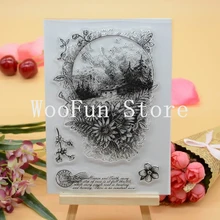 CS1163 Scrapbook DIY Photo Album Cards Transparent Acrylic Silicone Rubber Clear Stamps Sheet 11x16cm Garden Flowers