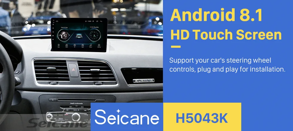 Seicane для AUDI Q3 2013- Android 8,1 9 дюймов HD сенсорный экран Bluetooth gps навигационная система авто радио Поддержка 3g wifi SWC