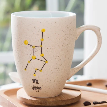 

Creative Constellat Pattern Ceramic Morning Mug with Lid & Spoon Sweethearts Mugs for Coffee Milk Tea etc Unique Gift SH66