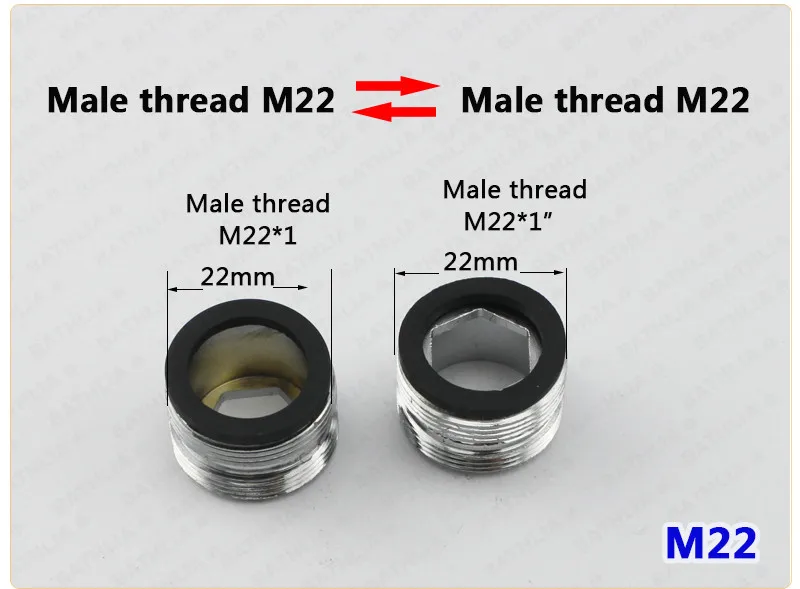 Смеситель для кухни и сада адаптер к аэратору очиститель воды адаптер латунный Мужской и Женский резьба адаптер для шланга - Цвет: M22