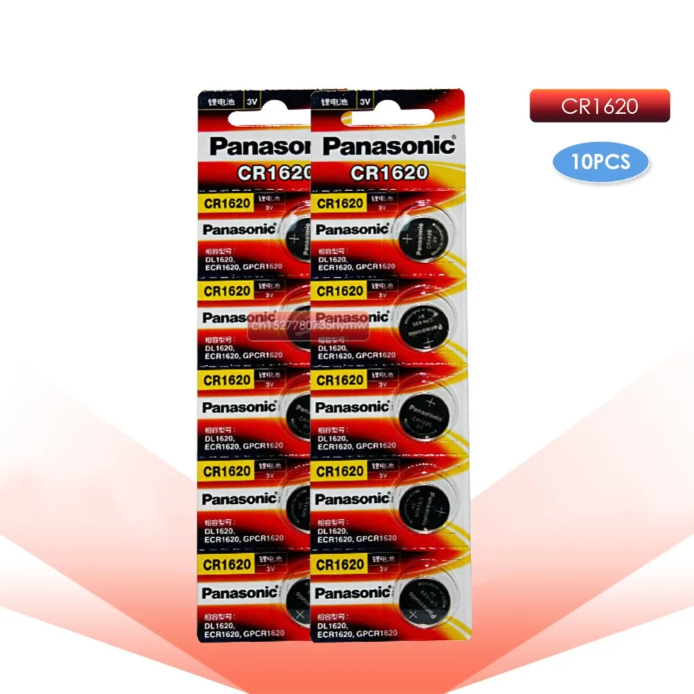 

PANASONIC 10pc cr1620 3v button cell coin lithium li-ion batteries watch car toy ECR1620 DL1620 5009LC KCR1620 BR1620 LM1620