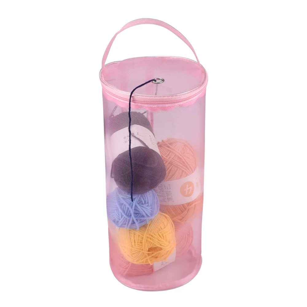 

Portable Mesh Wool Storage Bag Yarn Crochet Storage Organizer Knitting Baskets Lightweight Storage Case For Women Mom Gift