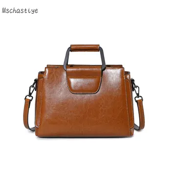 

Genuine Leather Handbags Women Messenger Bags 2018 Vintage Leather Bags Women Famous Brand Small Shoulder Bags Mschastiye