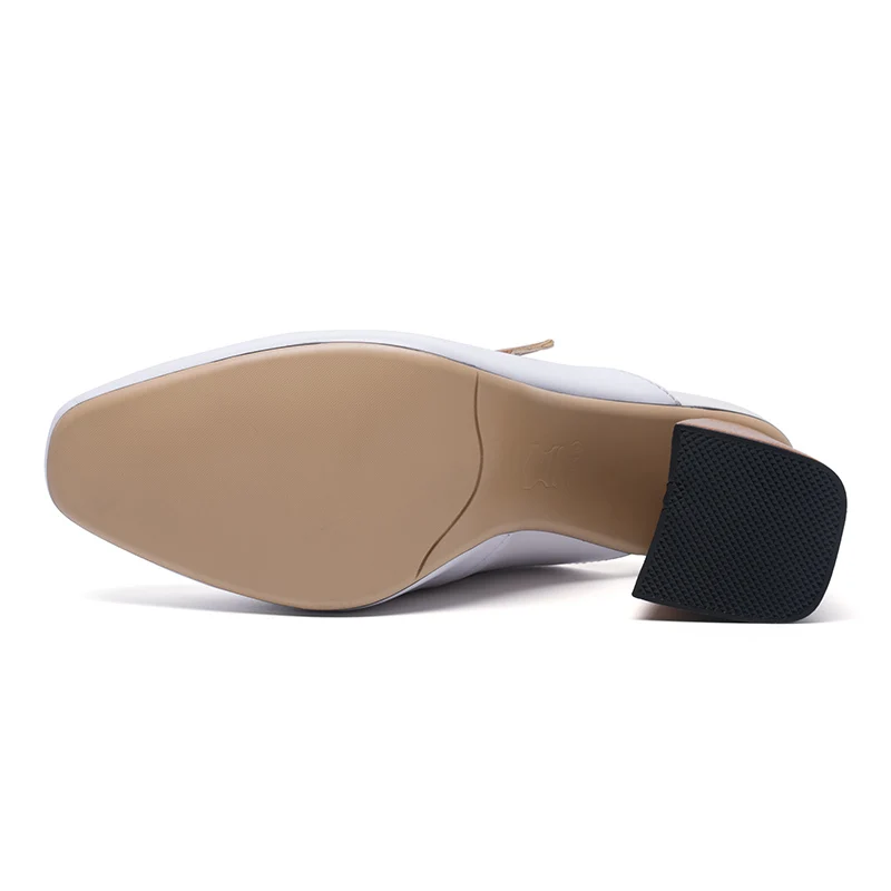 Женские туфли лодочки на высоком каблуке из коровьей кожи|chunky heel shoes|heel shoeswomen high
