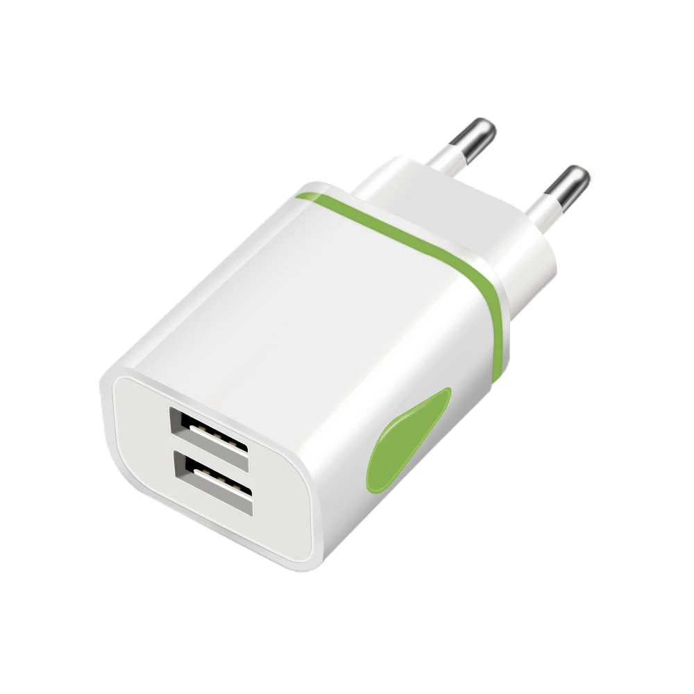 5 V/2.1A الاتحاد الأوروبي الولايات المتحدة التوصيل مصباح ليد 2 منافذ USB محول الهاتف المحمول جدار شاحن جهاز LED USB شحن للأجهزة الذكية ل Xiaomi