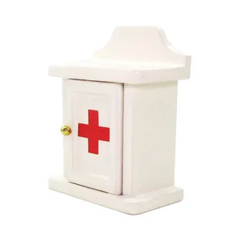 

1:12 Dollhouse Miniature Furniture Room White Wooden Red Cross Medical Kit Box