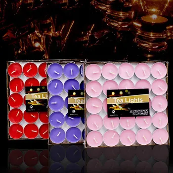 

Wedding Tea Light Candles Wax Dinner Standard Wick Burning Tea Wax Candlelight Smoke Free Round Christmas Candle Velas 5LZ024