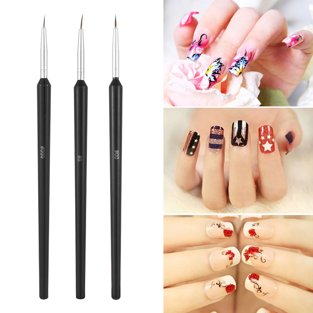 

3PCS/SET Nail Art Stirring Rod Tools Professional Dotting Painting Drawing UV Gel Liner Nail Brushes Nail Salon Use Home Use Gel
