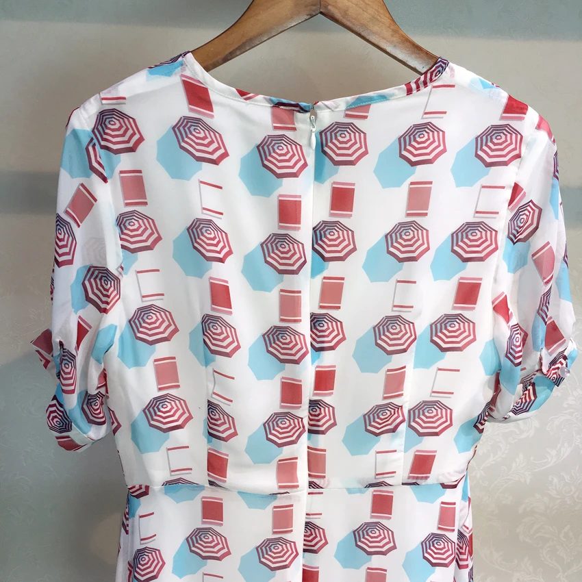 Размеры s-XXL, высокое качество, лето, принт, круглый вырез, галстук-бабочка, длинный рукав, до середины икры, элегантное платье для пляжного отдыха, для женщин