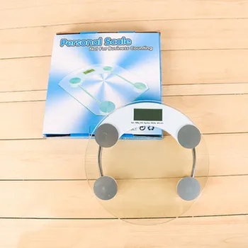 

26cm Round Electronic Weight Scale Household Floor Weight Bathroom Scales Mini Human Body Health Scale Tempered Glass