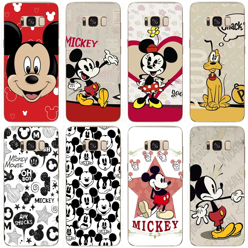 

Cute Mickey Minnie Cover For Samsung Galaxy S6 S7 Edge S8 S9 S10 Plus Case Soft TPU Silicon Cases For Samsung S10E 5G Phone Case