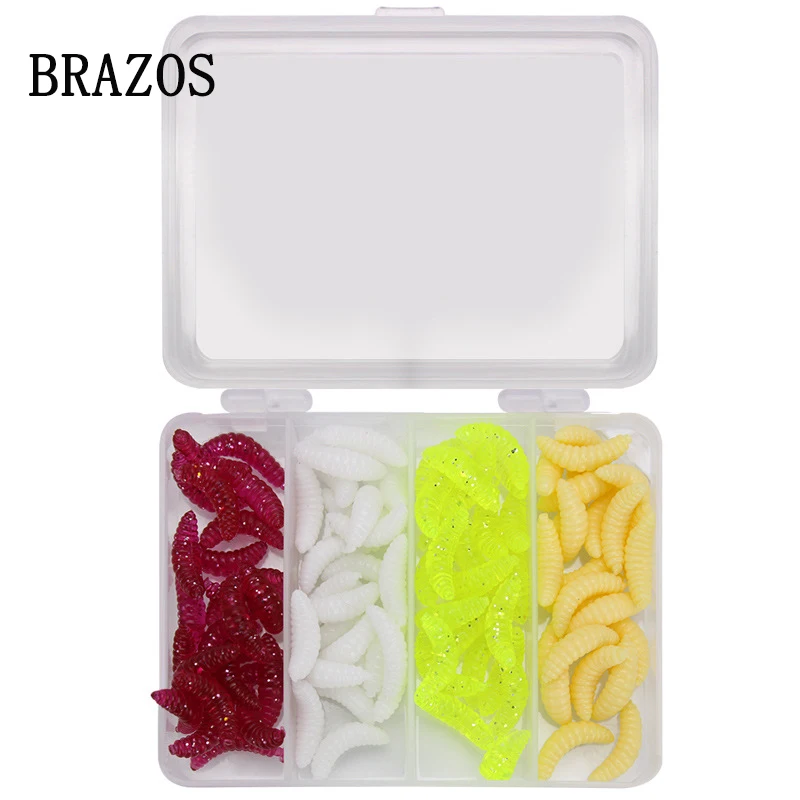 

100PCS PVC Mackerel Fish Bait Lure Set 4 Color Fishing Lure Artificial Worm Soft Bait For Fishing Fish Tackle Lures Goods