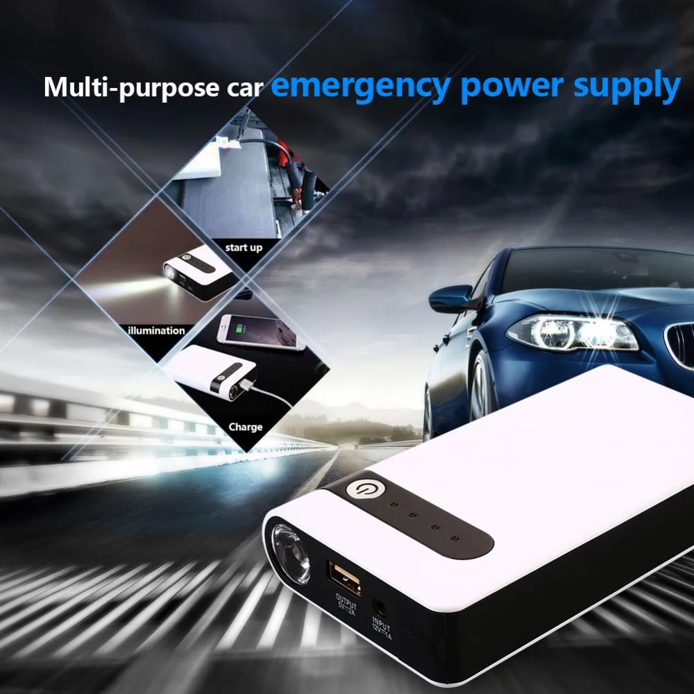 Vehemo USB Car Jump Starter Kit Power Bank Jump Starter Kit Portable Power Kit Charger Booster Battery Charger