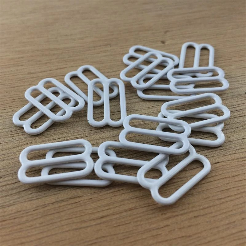 Wholesale 500pcs white Metal iron+plastic Bra underwear strap