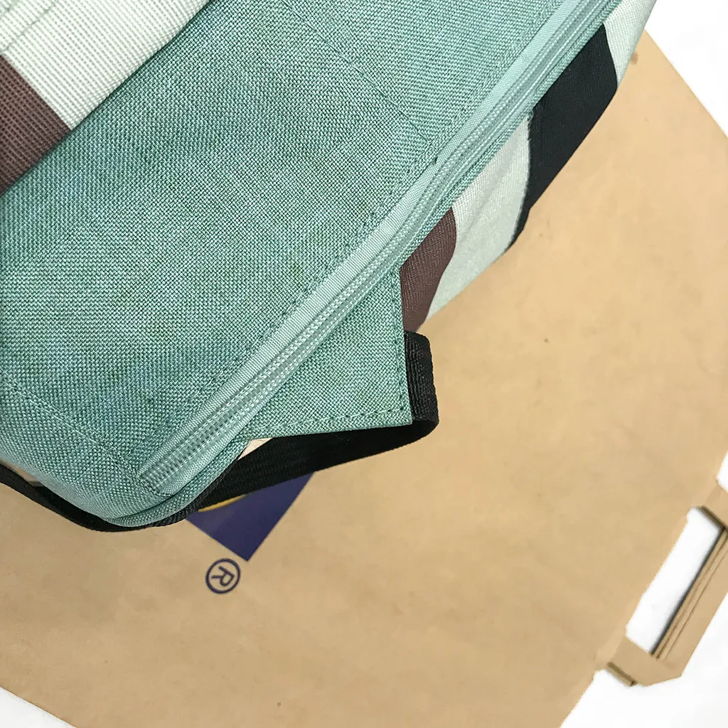 Большая вместительная тканевая Студенческая модная полосатая женская школьная сумка контрастного цвета для милых девочек-подростков