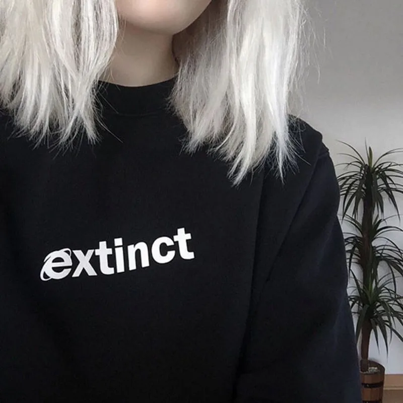 Skuggnas Extinct Sweatshirt 90s Internet Explorer Vaporwave Tumblr Inspired Hoodies Pale Pastel Grunge Aesthetic Black Grid