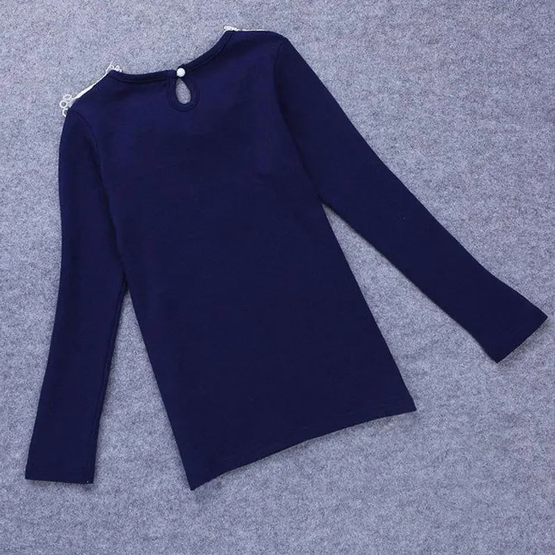 LEMEMOGO Girls Tops And Blouses Spring Cotton Baby Girl Blouse Autumn Long-Sleeve Kids School Shirts Embroider Children Clothes
