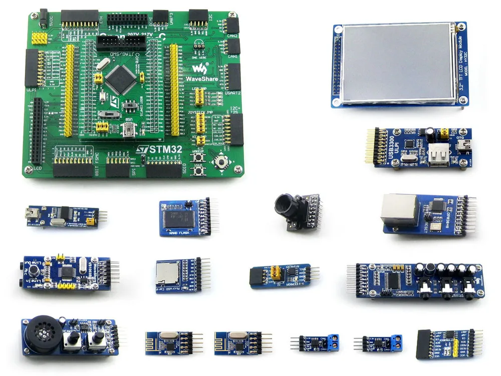 

Stm32f407vet6 Stm32f407 Development Board +3.2 "lcd + Camera 14 Modules