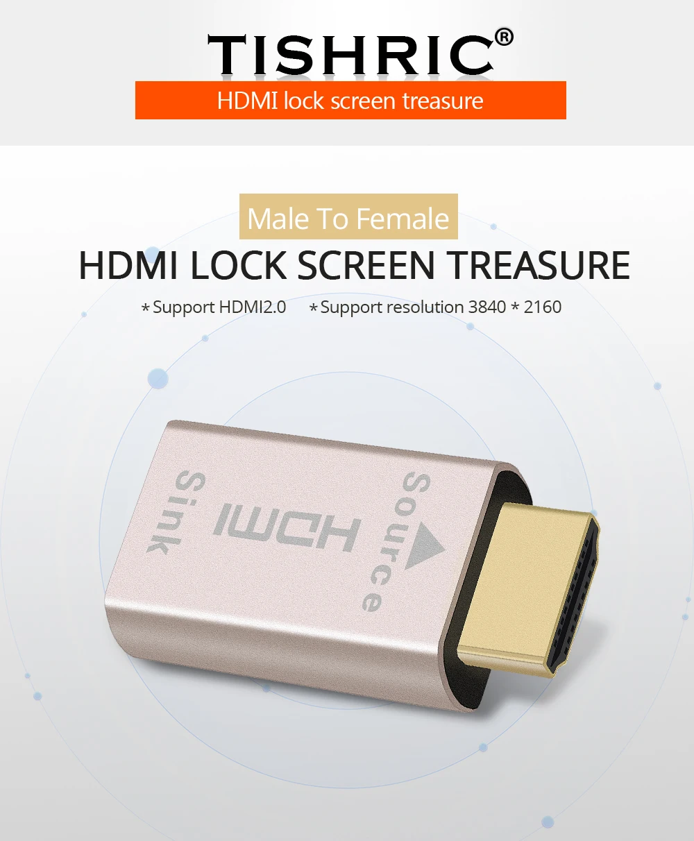 TISHRIC для HDMI 2,0 Виртуальный переходник EDID DDC заглушка headless Ghost для HDMI эмулятор отображения до 3840*2160