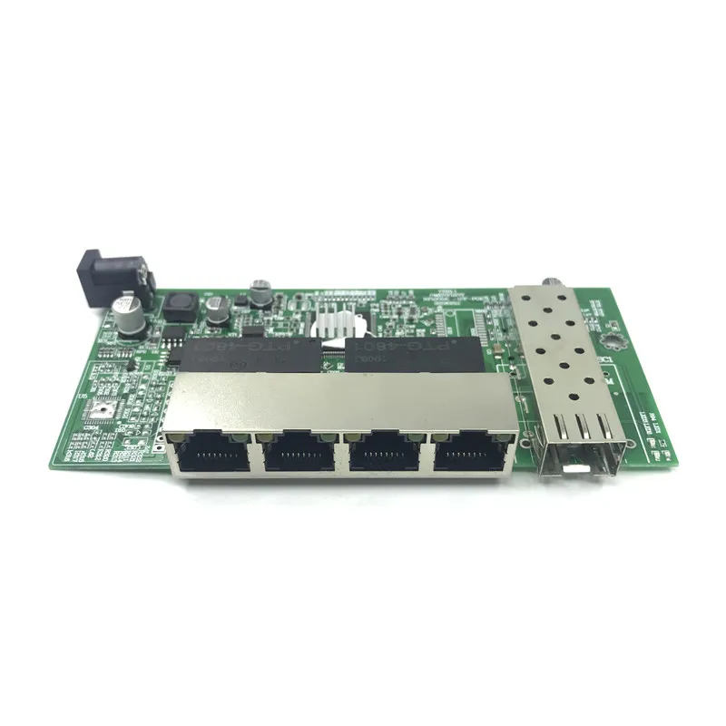 10/100/1000 м гигабитный Ethernet коммутатор оптический медиаконвертер одномодовый 4 RJ45 UTP