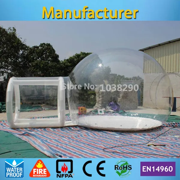 Best price at $655 Cheap Lowest Price Commercial inflatable clear bubble tent with free CE/UL blower and carry bag