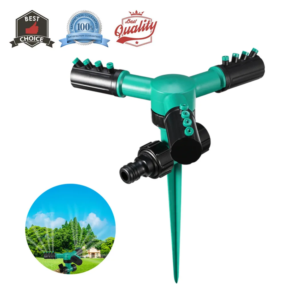 Garden Sprinkler Spike Lawn Grass 360 Degree Adjustable Rotating Water