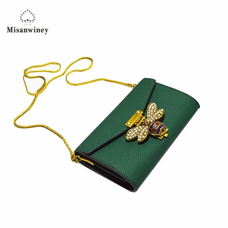 

Hot 2018 Fashion Women Messenger Bag Cute Bee Diamond Luxury Handbags Women Famous Designer Small Crossbody Bags Clutches