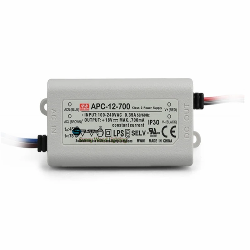100 240Vac to 9 18VDC ,12.6W ,700ma constant current UL ,LPS,SELV