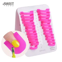 26 шт./компл. ногтей защитный гель Трафареты лак для ногтей с закругленными краями и защитой от затопления Пластик шаблон клип УФ-гель для ногтей маникюр комплект инструментов для маникюра LA633