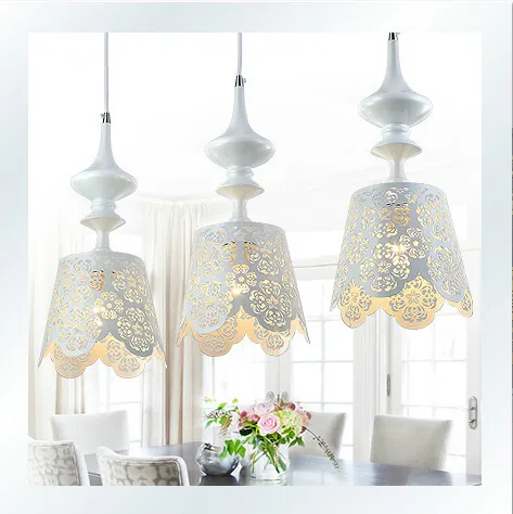 Современный европейский стиль белые люстры 3 головки подвесные лампы