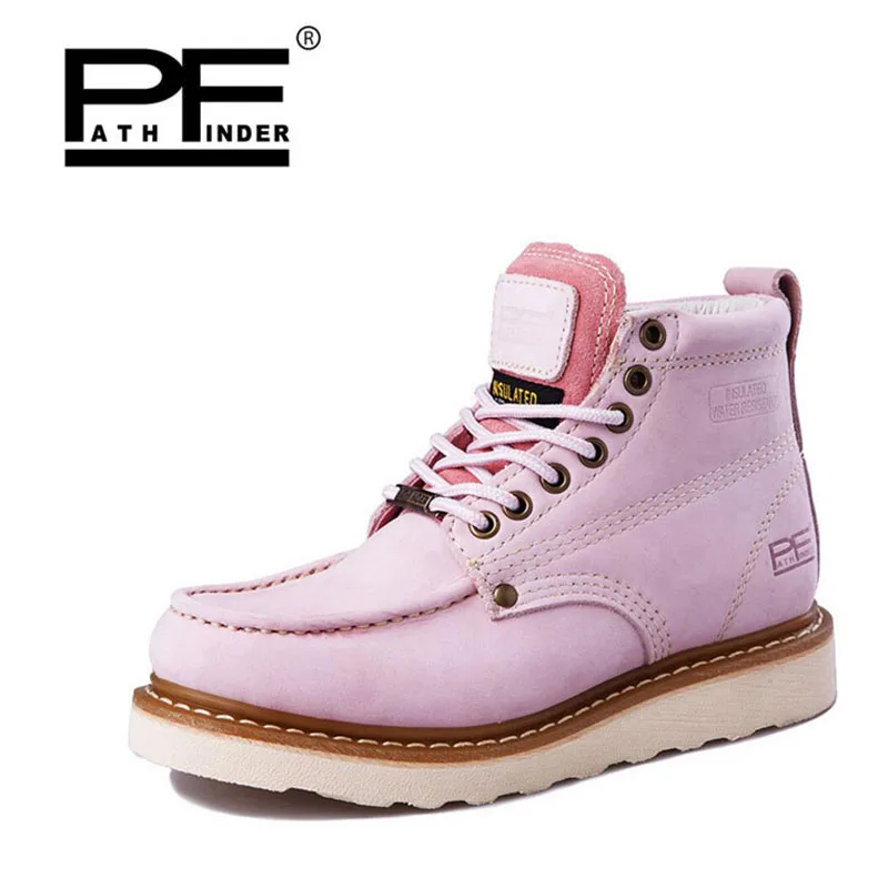 Beste Pathfind vrouwen Lederen enkellaars zapatos mujer Handgemaakte Martin hout schoenen Tooling 2018 womens Outdoor Westerse Botas