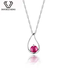 DOUBLE-R новые шармы подвески из натурального драгоценного камня Рубин подвеска в виде капли воды Стерлинговое серебро ювелирные изделия для женщин ювелирные изделия CAP01644D