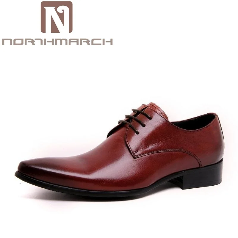 

NORTHMARCH Italian Style Mens Formal Shoes Brand Genuine Leather Comfortable Wedding Shoes Male High Quality Black Men Flats